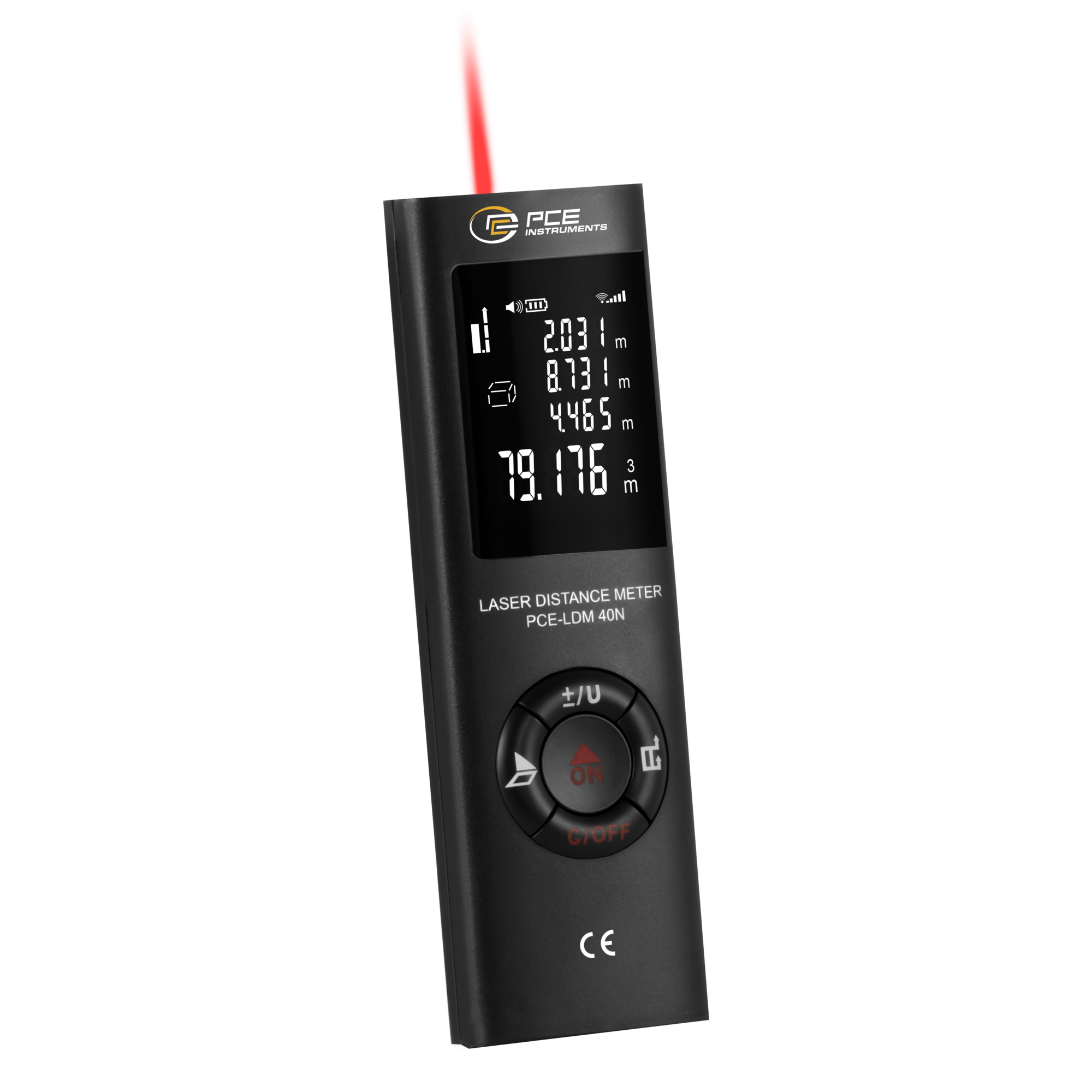 PCE Laser Distance Meter — 0.0 to 40m Range, Model# PCE-LDM 40N